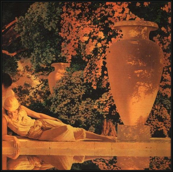 Framed Maxfield Parrish the garden of allah [detail] painting